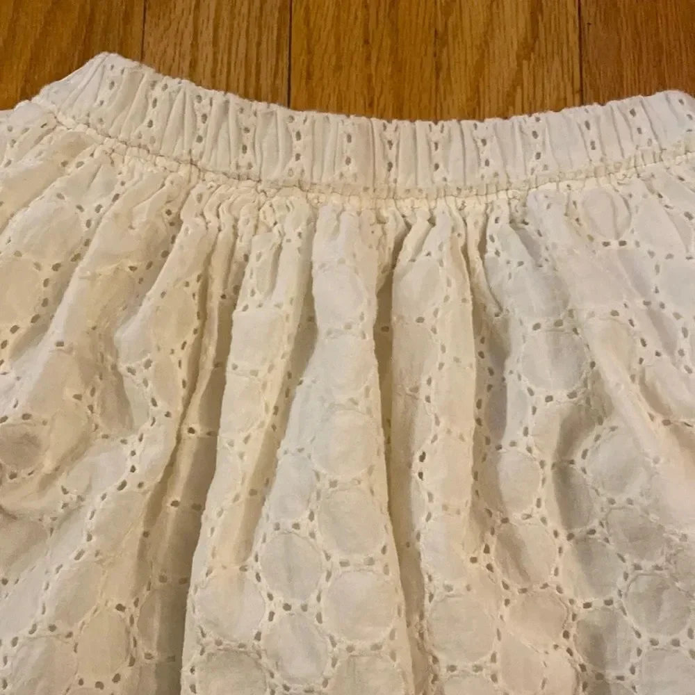 Tea Collection sz 10 white cotton eyelet mini, lining excellent pre owned cond